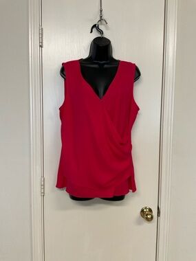 Gold Ray Sleeveless Drape Wrap Camisole in Fuchsia